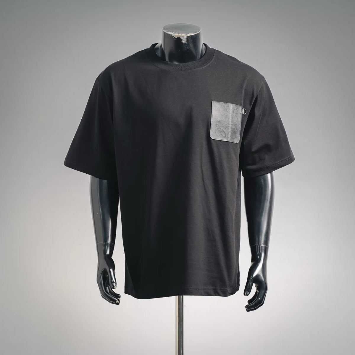 Black LOEWE T-shirt with front chest patch pocket detail