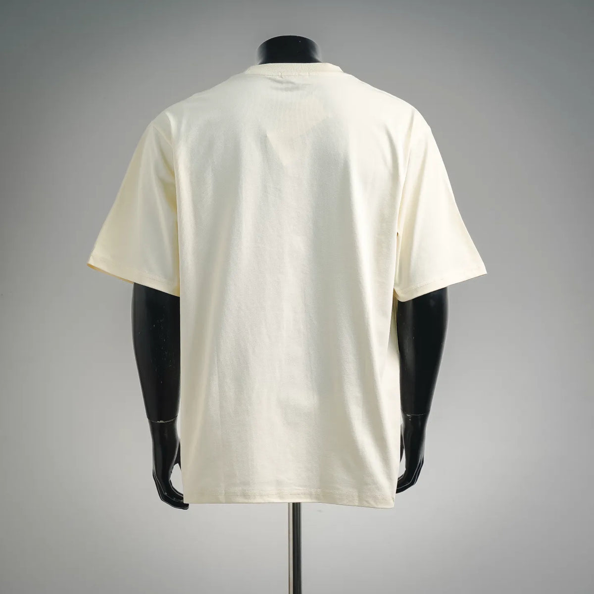 LOEWE cream short-sleeve T-shirt, back view with plain shoulders