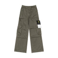 Stone Island olive cargo pants with patch pockets and straight legs