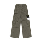 Stone Island olive cargo pants with patch pockets and straight legs