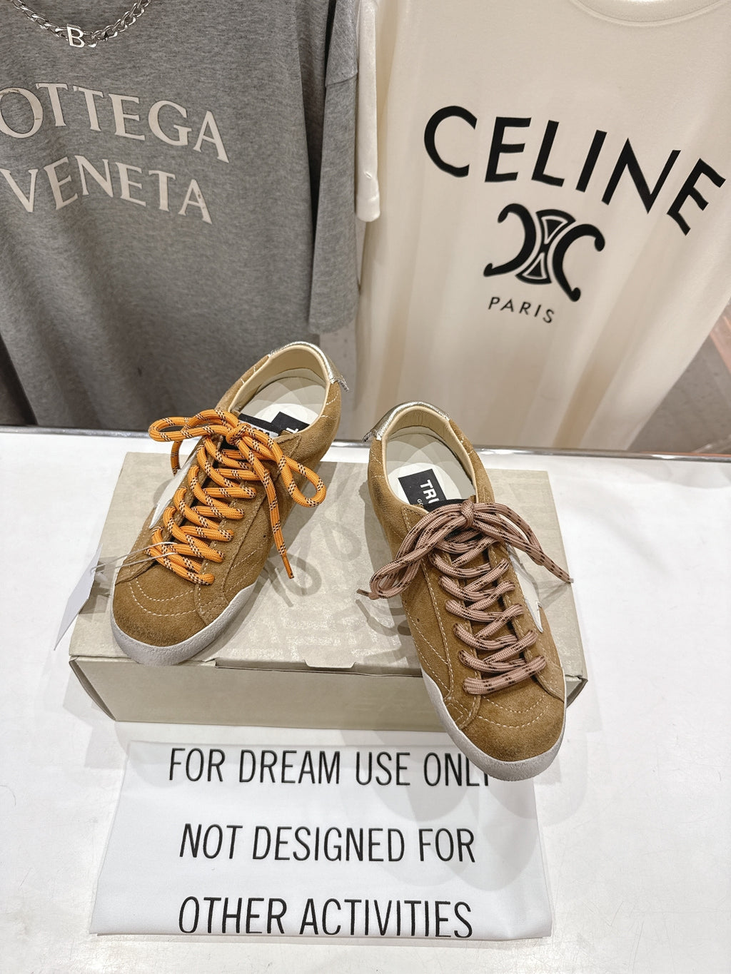 Golden Goose low-top sneakers in tan with brown laces and white star patch