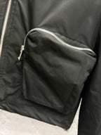 Prada black long jacket with chest pocket and zippered pouch