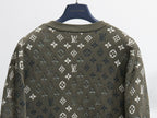 Louis Vuitton monogram long-sleeve sweatshirt, dark olive back with full pattern coverage