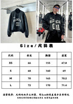 Balenciaga long jacket with size chart table (XS–L)