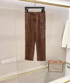 Louis Vuitton brown corduroy pants with elastic waistband and drawstring