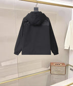 Gucci black hooded long jacket, rear view with zipper and elastic hem