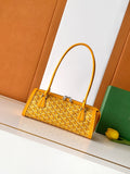 Goyard yellow monogram handbag with top handles and front hardware
