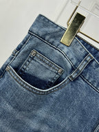 Versace denim jeans with curved back yoke and small logo tag