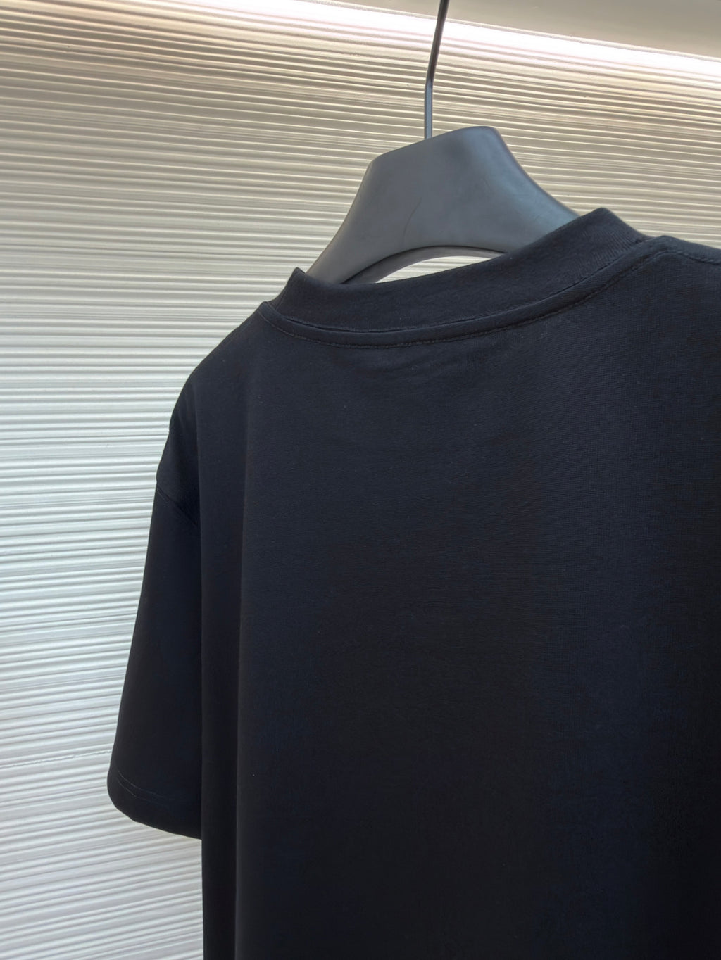 Dark navy short-sleeve T-shirt back view with crew neck