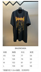 Black T-shirt with neon graphic front and short sleeves, crew neck