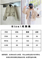 Jacket size chart table with R code, length, chest, and sleeve width