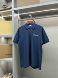Blue Burberry polo shirt with button placket and chest logo