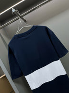 Burberry short-sleeve T-shirt, navy back with white band near hem