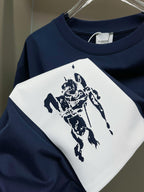 Burberry short-sleeve T-shirt with large horse rider graphic on white panel