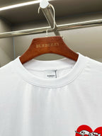 White short-sleeve T-shirt with red knight graphic and crew neckline