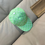 Gucci GG-print green baseball cap with front button detail