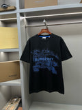 Black Burberry T-shirt with blue graphic logo print