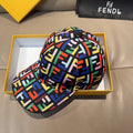 Fendi multicolor logo-print baseball cap with black button