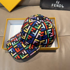 Fendi multicolor logo-print baseball cap with black button