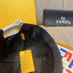 Fendi cap interior, black lining and adjustable strap with Fendi tags