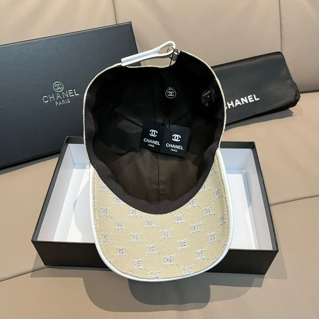 Black-lined baseball cap interior with adjustable strap and small round logo on top