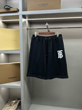 Burberry dark navy logo track shorts with drawstring and elastic waistband