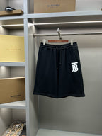 Burberry dark navy logo track shorts with drawstring and elastic waistband