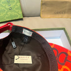 Gucci cap close-up of adjustable strap and interior label, black lining