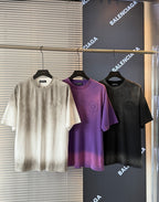Crewneck short-sleeve T-shirt, cream color with small front crest graphic