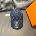 Louis Vuitton baseball cap in dark blue with monogram pattern and curved brim