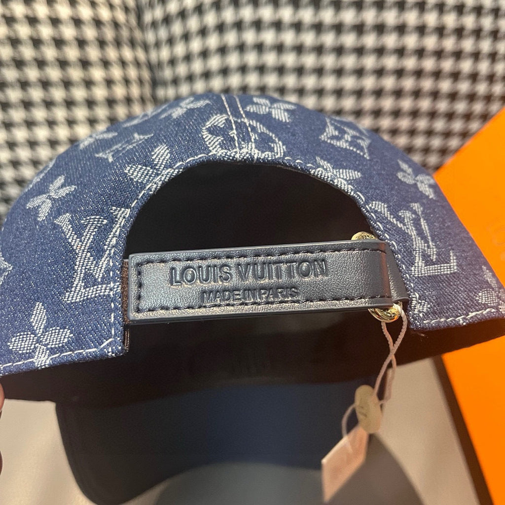 Louis Vuitton cap interior label with "Made in France" on brown lining