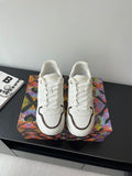 Louis Vuitton ladies sneakers, white leather with dark trim and lace-up front