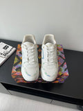 Louis Vuitton women's sneakers, white with blue side accents and white laces