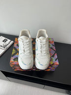 Louis Vuitton women's sneakers, white with blue side accents and white laces