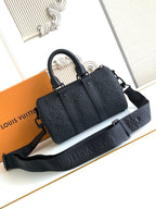 Louis Vuitton monogram tote bag, black with long shoulder strap and top handles.