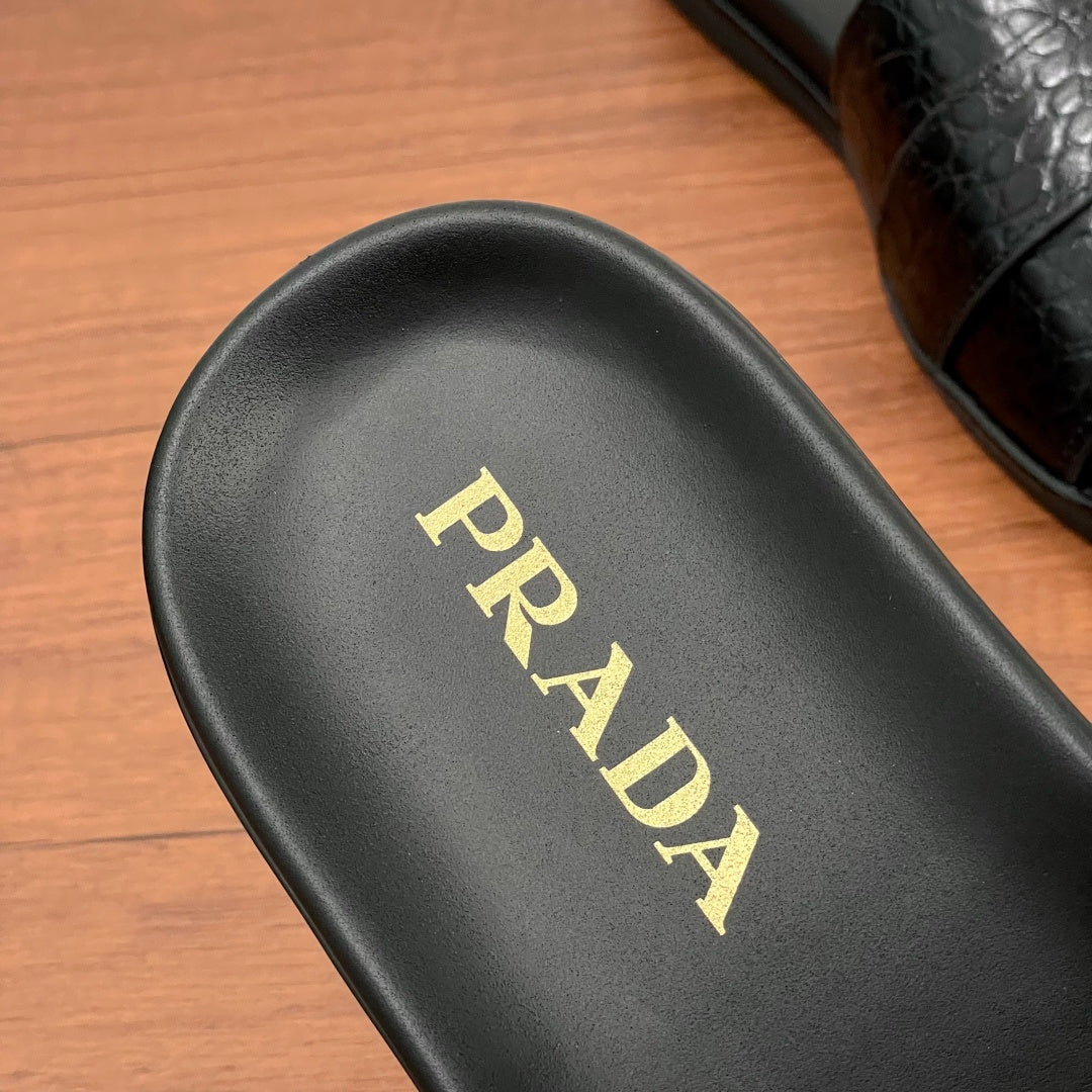 Prada branded slide sandal footbed