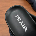 Prada slide sandal footbed with "PRADA" logo