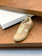 Burberry beige lace-up sneakers with side logo and cushioned rubber sole