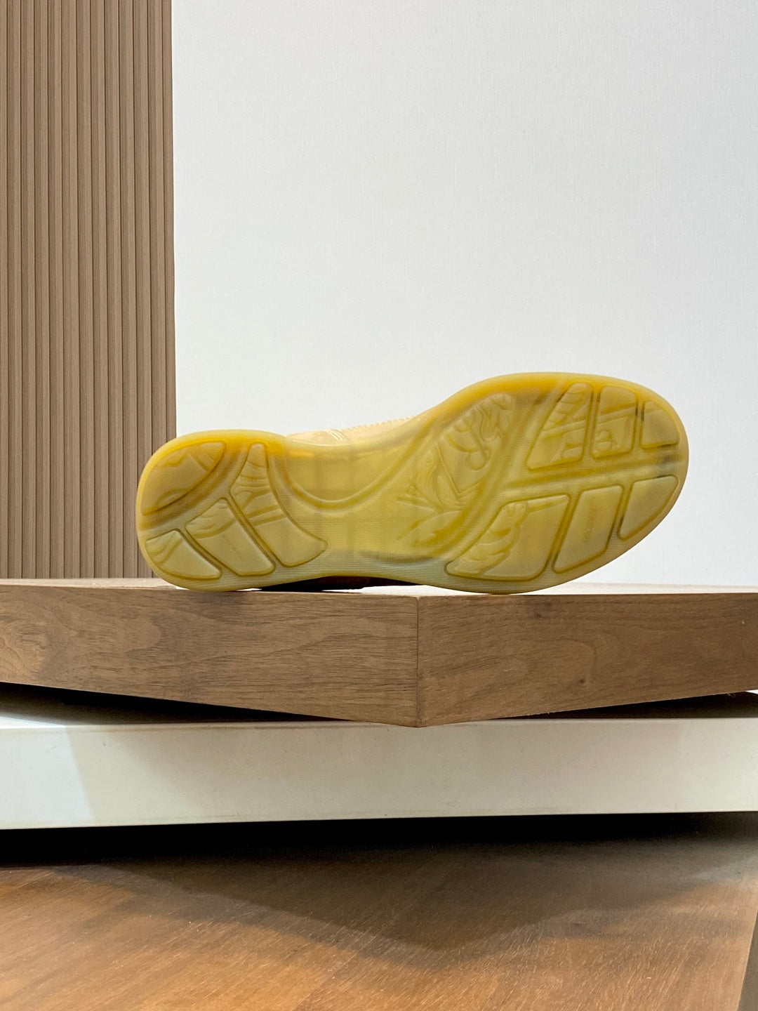 Burberry sneaker outsole, yellow rubber with textured tread