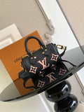 Louis Vuitton black monogram crossbody bag with gold hardware and top handle
