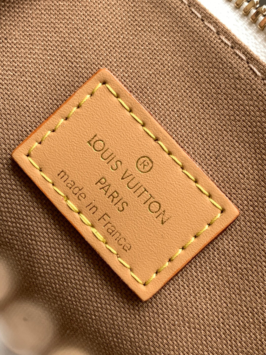 Louis Vuitton Paris leather tag reading “Made in France”