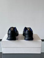 Burberry lace-up sneakers pair, rear view with blue interior