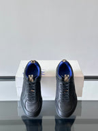 Burberry lace-up sneakers, dark with blue lining and lace-up back detail