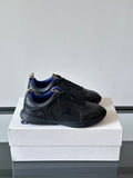 Burberry lace-up sneakers, dark leather with blue accents and lace panel