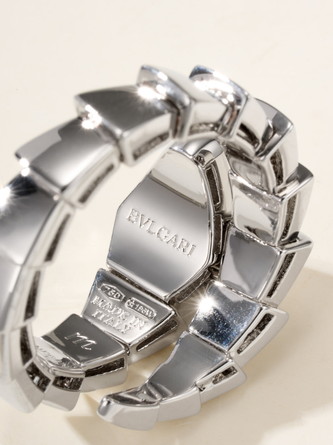 Bvlgari watch, silver-tone clasp and caseback with engraved logo and gem markers
