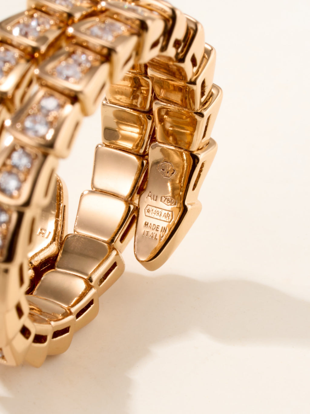 Gold-tone bracelet with linked square links and crystal stones, AU 750 engraving