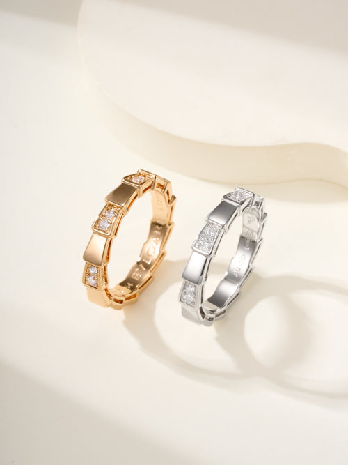 Bvlgari bangle bracelets set, gold and silver with gem pavé link detailing