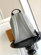 Louis Vuitton monogram shopping bag with white leather panels and black base