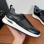 Unisex sneakers with PRADA logo, black upper and white midsole
