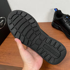 Prada unisex sneaker outsole with deep tread pattern, black rubber